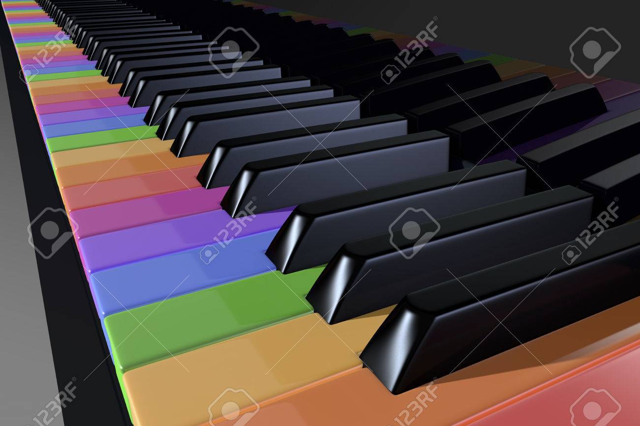 カラフルなピアノ キーボード 鍵盤 3 D レンダリング の写真素材 画像素材 Image カラフルなピアノ キーボード 鍵盤 3 D レンダリング の写真素材 画像素材 Image
