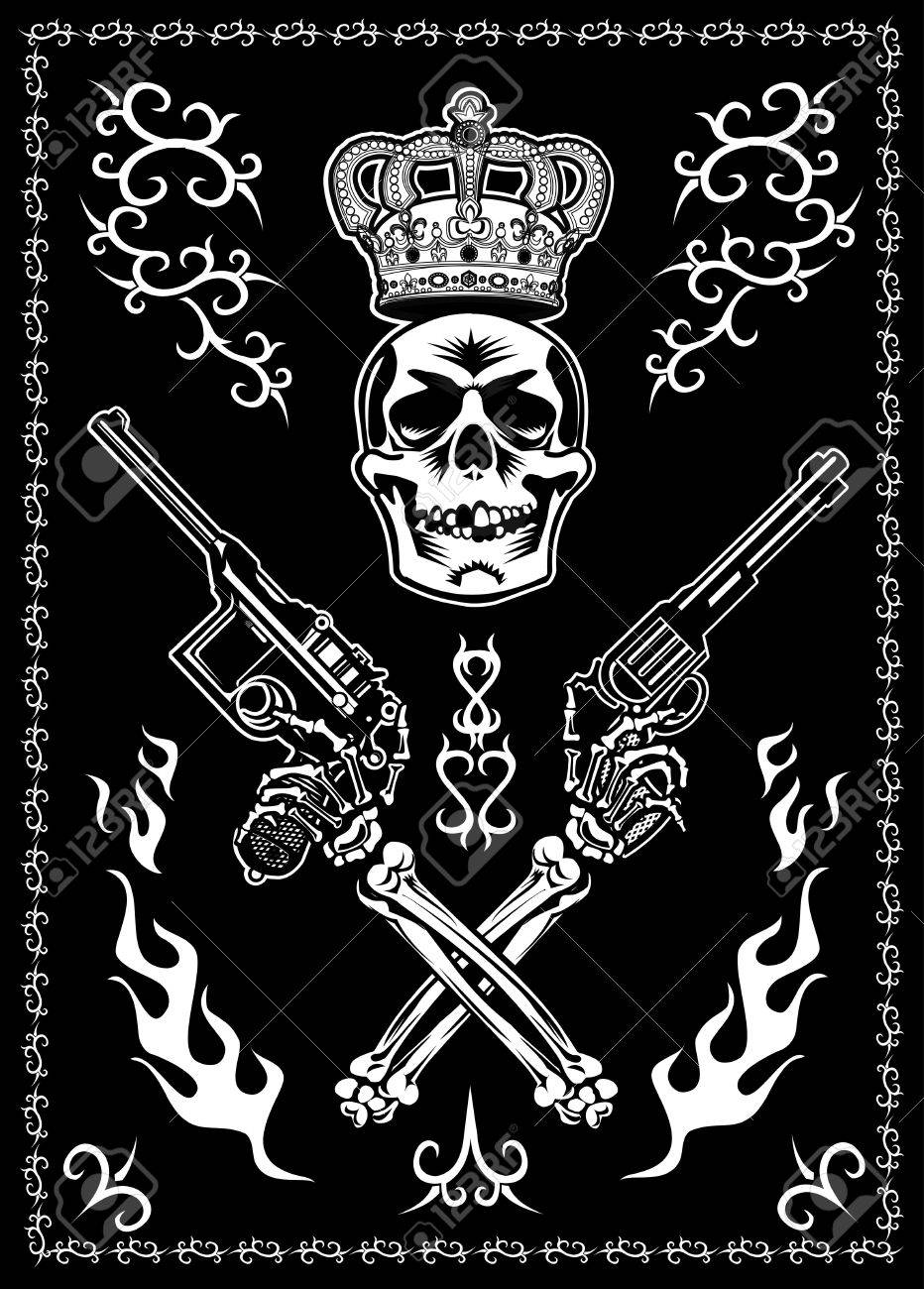 Skull, Guns And Fire Royalty Free SVG, Cliparts, Vectors, and Stock  Illustration. Image 50057912., image size:932x1300