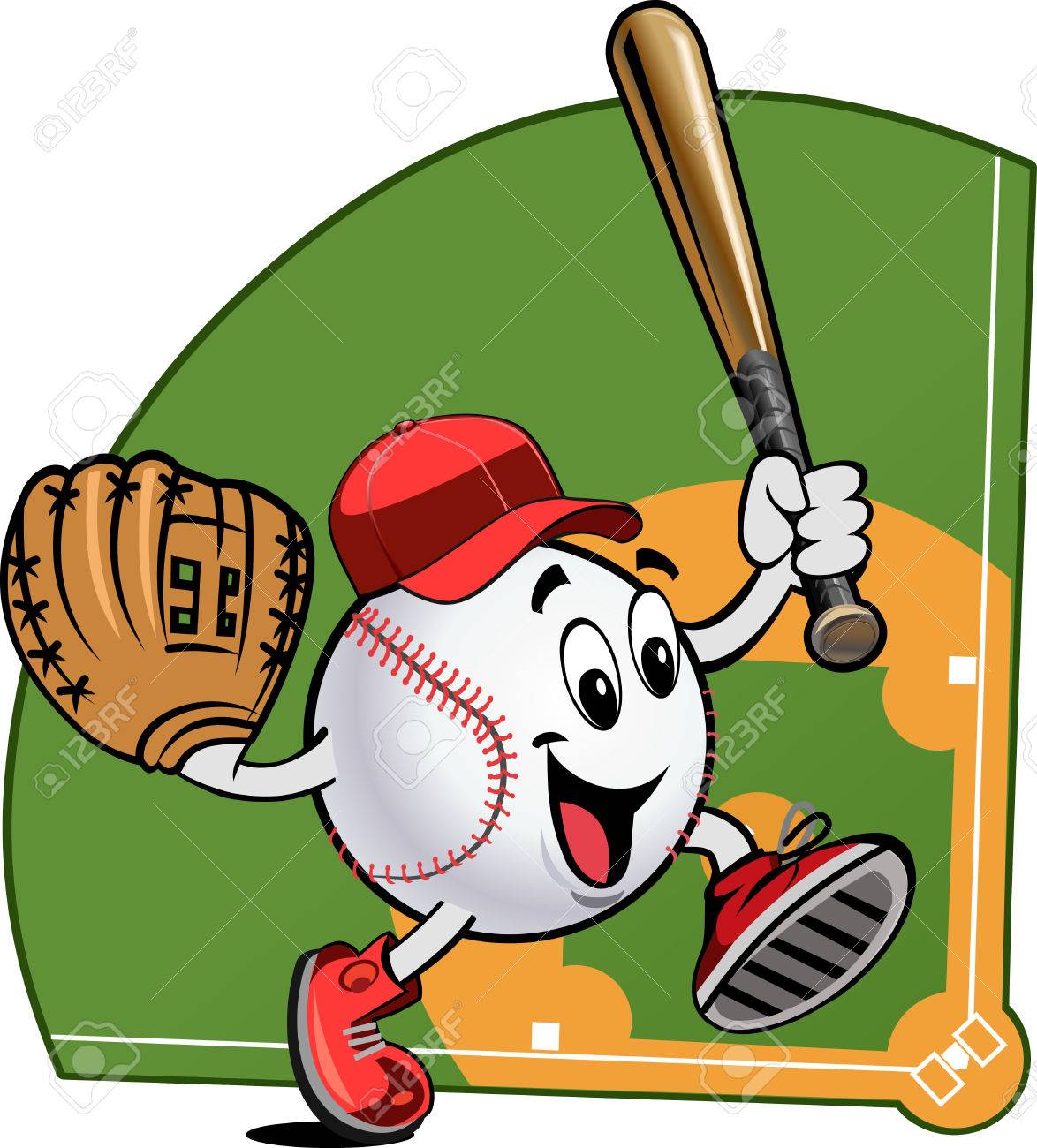 正方形のショット 野球のピッチャーとフィールドのイラスト素材 ベクタ Image