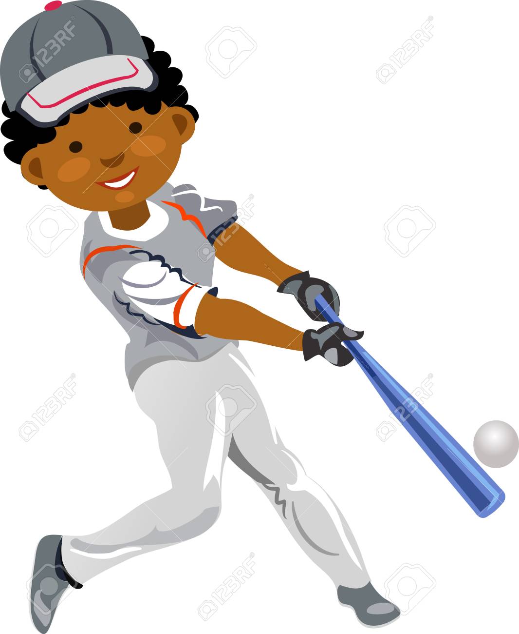 少年野球選手のイラスト素材 ベクタ Image