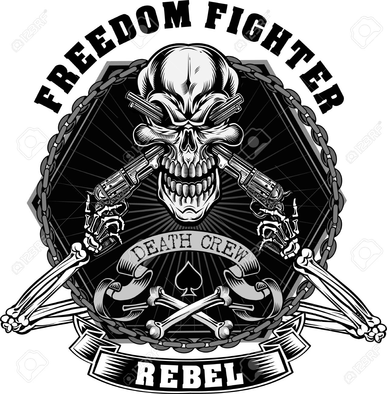 Skull And Crossed Guns Royalty Free SVG, Cliparts, Vectors, and Stock  Illustration. Image 100296131., image size:1276x1300