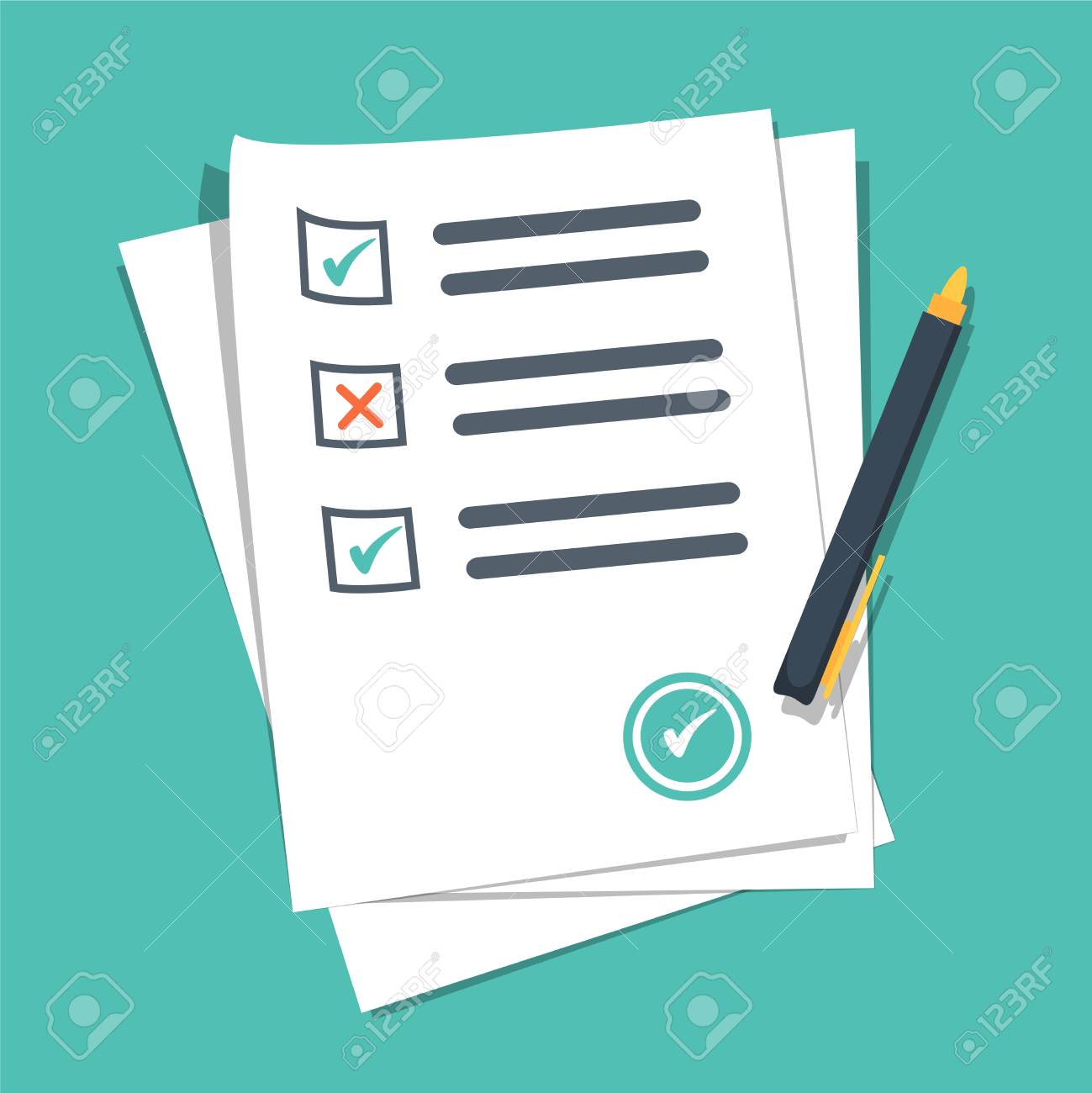 Exam Test Results Paper Sheet Vector Illustration Survey Form Royalty Free Cliparts Vectors And Stock Illustration Image 69111660