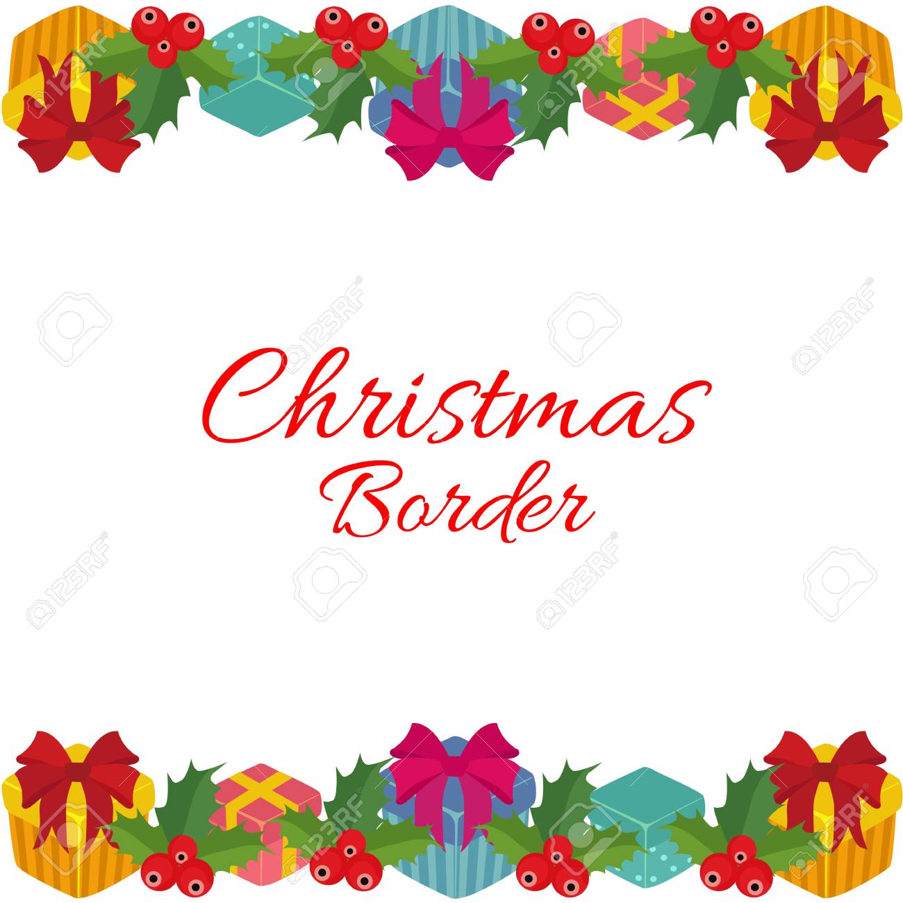 christmas horizontal border with