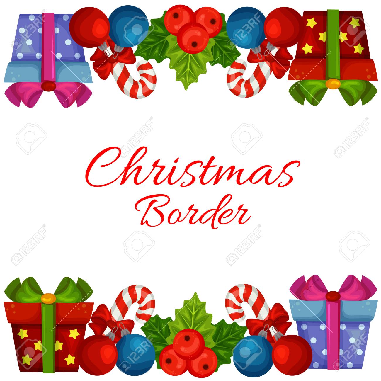christmas horizontal border with