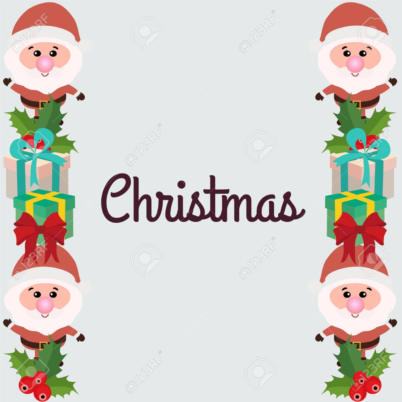 christmas border with santa
