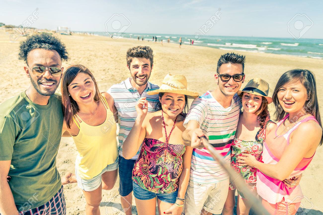 Beach party with friends on Friendship Day