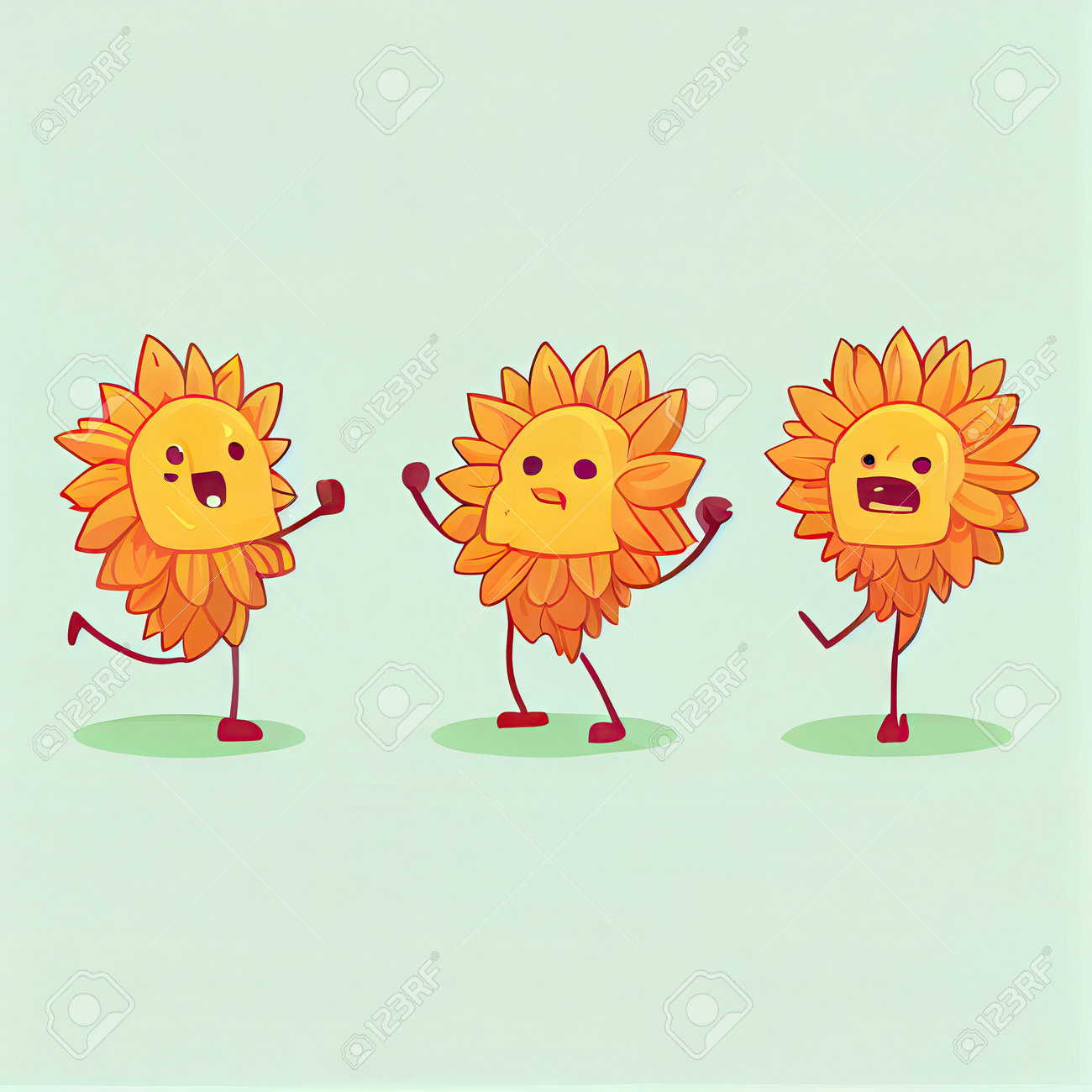 Lindo Personaje De Dibujos Animados De Flores De Dalia Bailando En  Diferentes Poses, Estilo De Dibujos Animados, Ilustración Simple Moderna  Fotos, retratos, imágenes y fotografía de archivo libres de derecho. Image  198812735