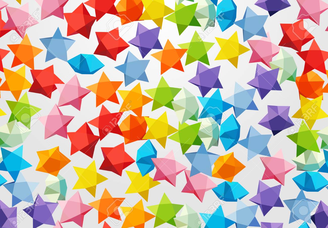 白地にカラフルな星ベクトル イラスト のイラスト素材 ベクタ Image