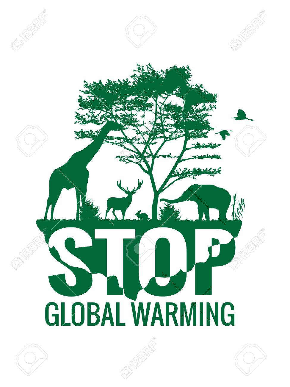 Stop Global Warming Animal Planet Royalty Free Cliparts Vectors