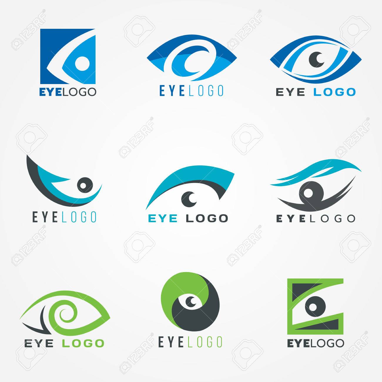 eye logo sign vector set graphic design royalty free cliparts
