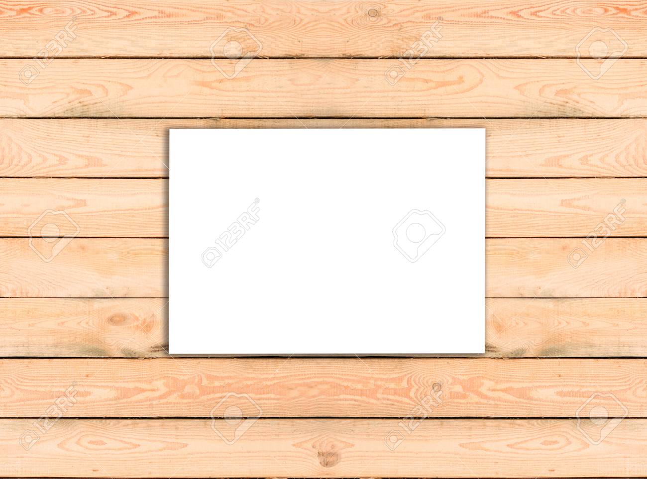 blank a4 white flyer template paper on wooden background with wood background flyer