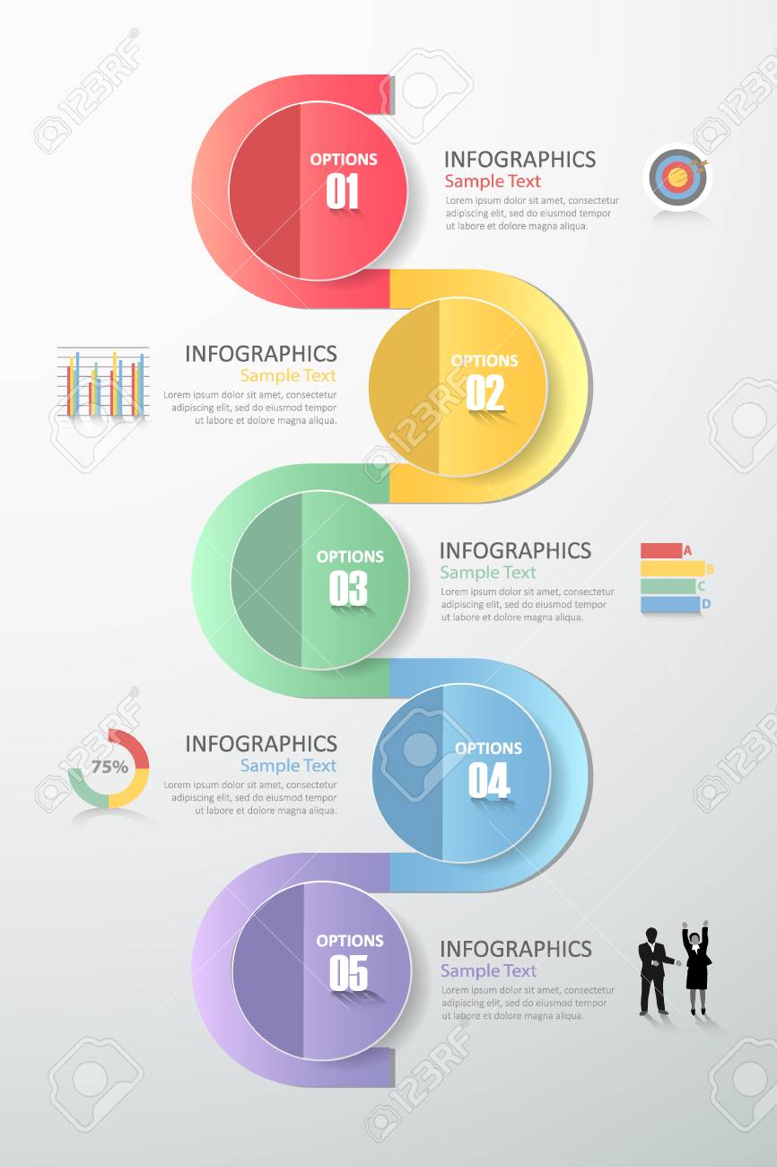 5 steps infographic template can be used for workflow layout