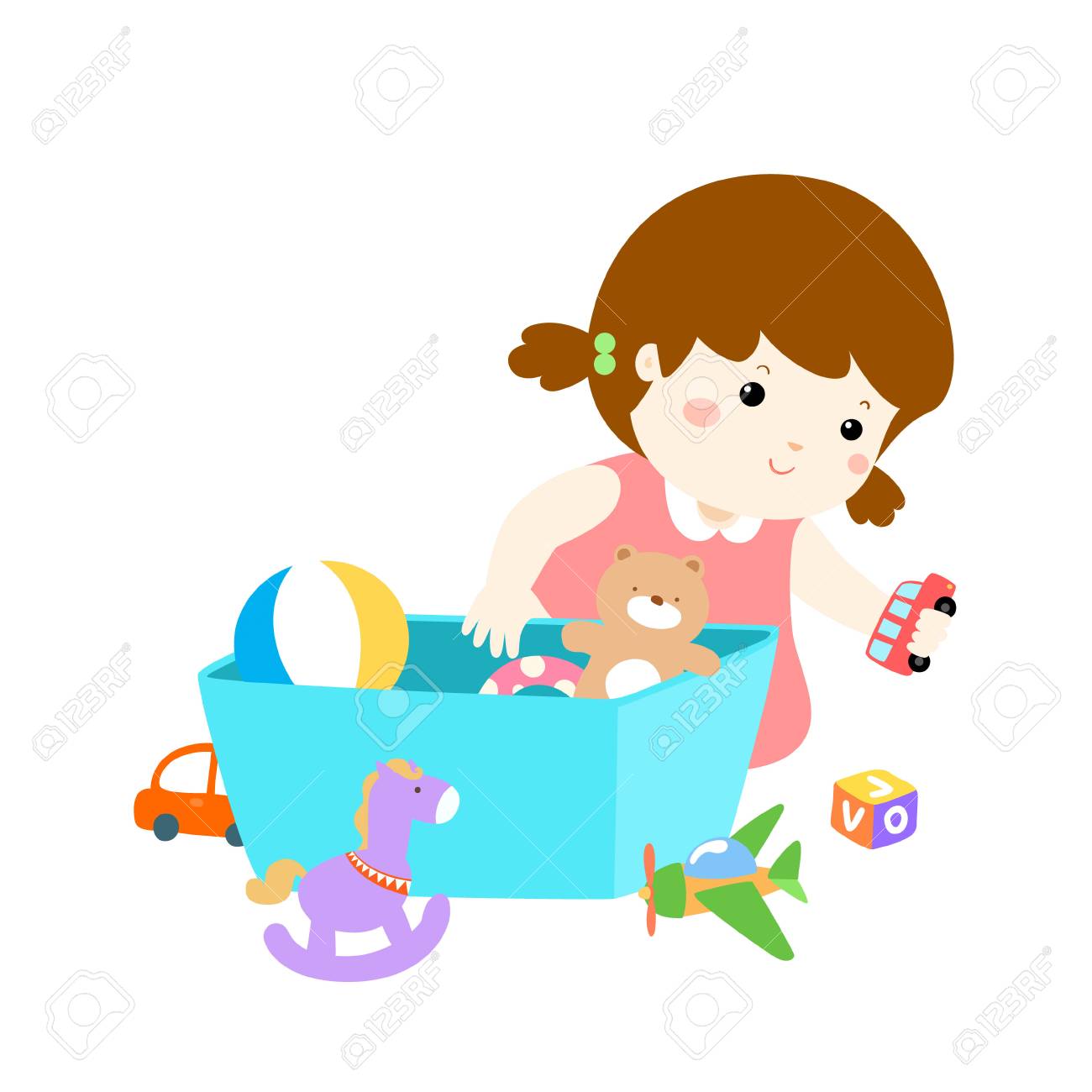 彼女のおもちゃで遊ぶ女の子 のイラスト素材 ベクタ Image 彼女のおもちゃで遊ぶ女の子 のイラスト素材 ベクタ Image