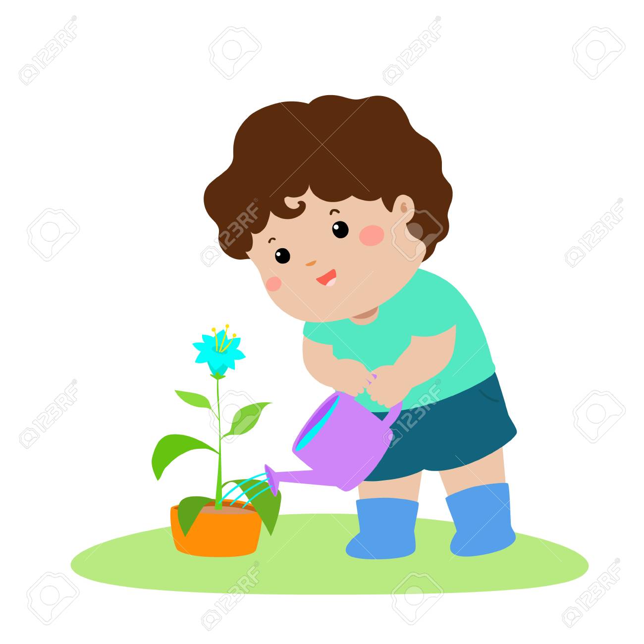 Featured image of post Cartoon Boy Watering Plant
