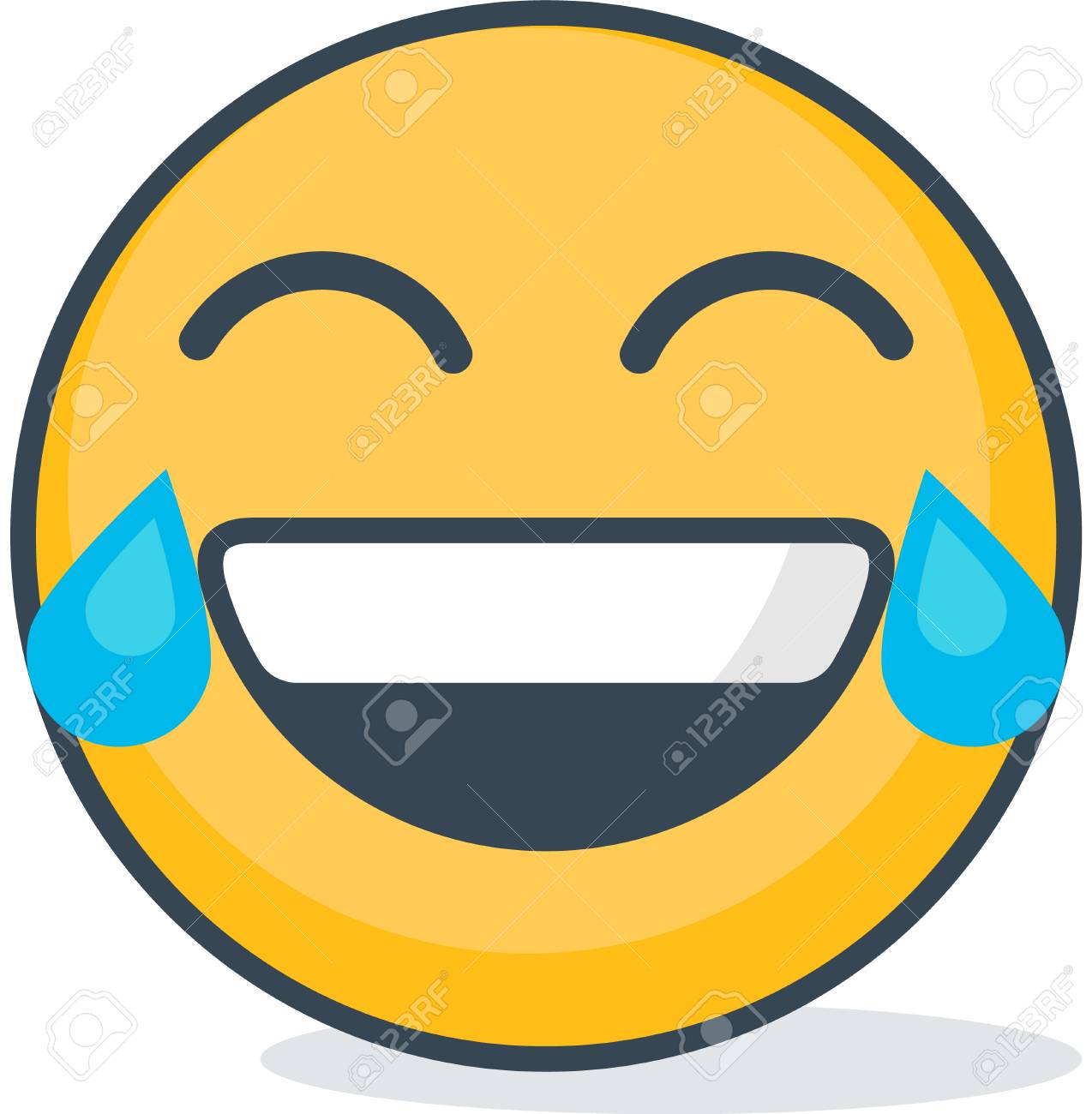 isolated laughing emoticon isolated emoticon vector illustration