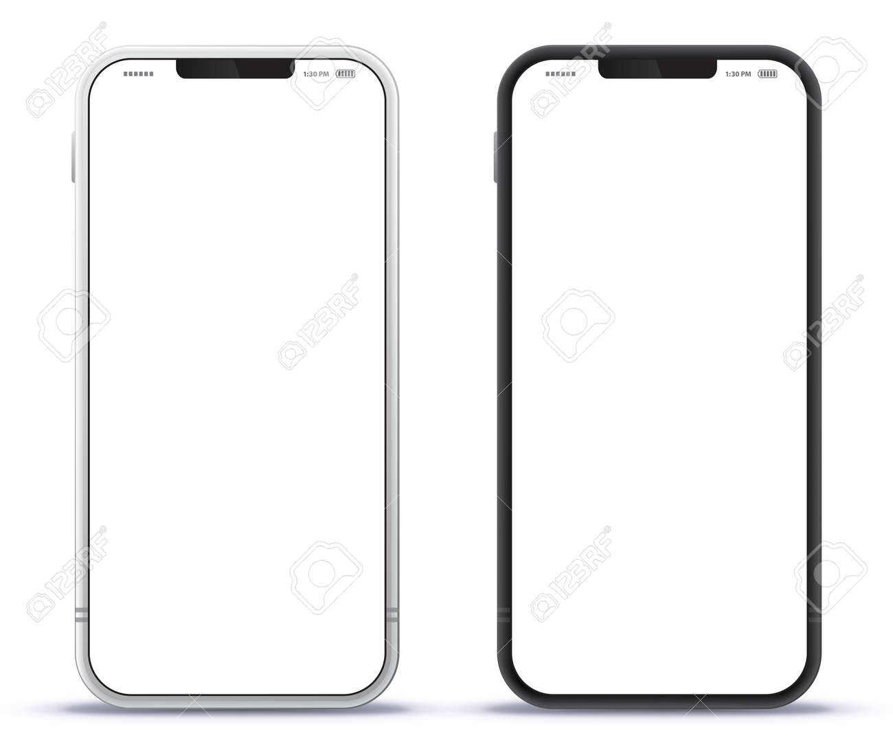 Mobile Phone Black and Silver Colored Design Concept. Vector Smartphone Mockup With Frameless White Screen. Isolated on Transparent Background. - 166388833 Mobile Phone Black and Silver Colored Design Concept. Vector Smartphone Mockup With Frameless White Screen. Isolated on Transparent Background. - 166388833