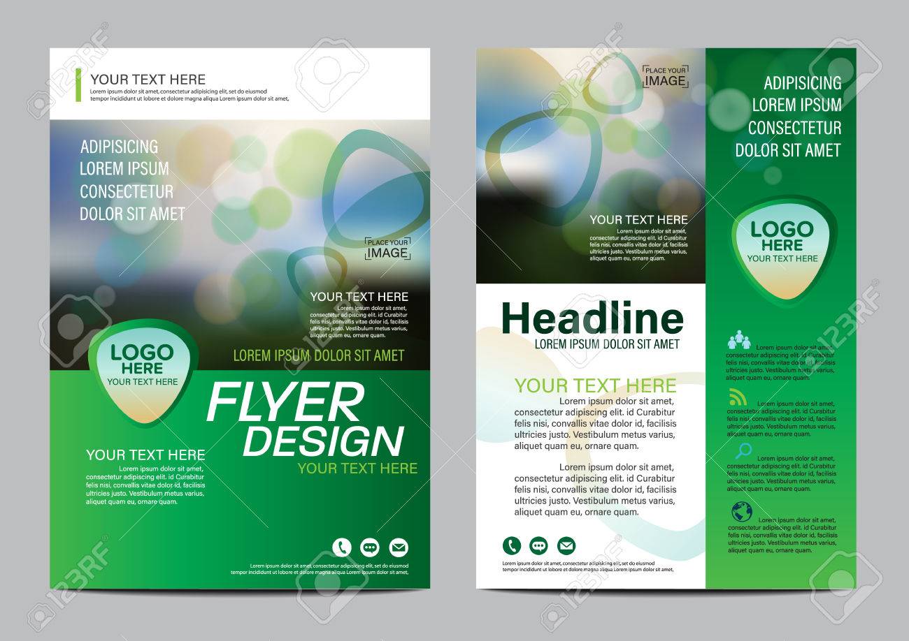 Green Nature Brochure Layout Design Template Annual Report Flyer Royalty Free Cliparts Vectors And Stock Illustration Image