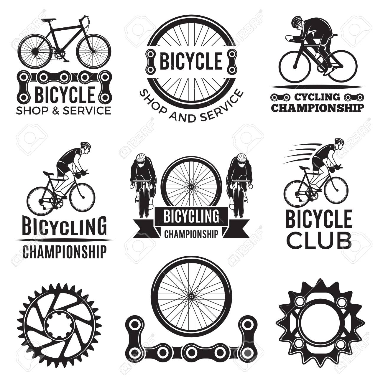 サイクリングクラブ用のラベル フリーライド自転車のイラスト のイラスト素材 ベクタ Image