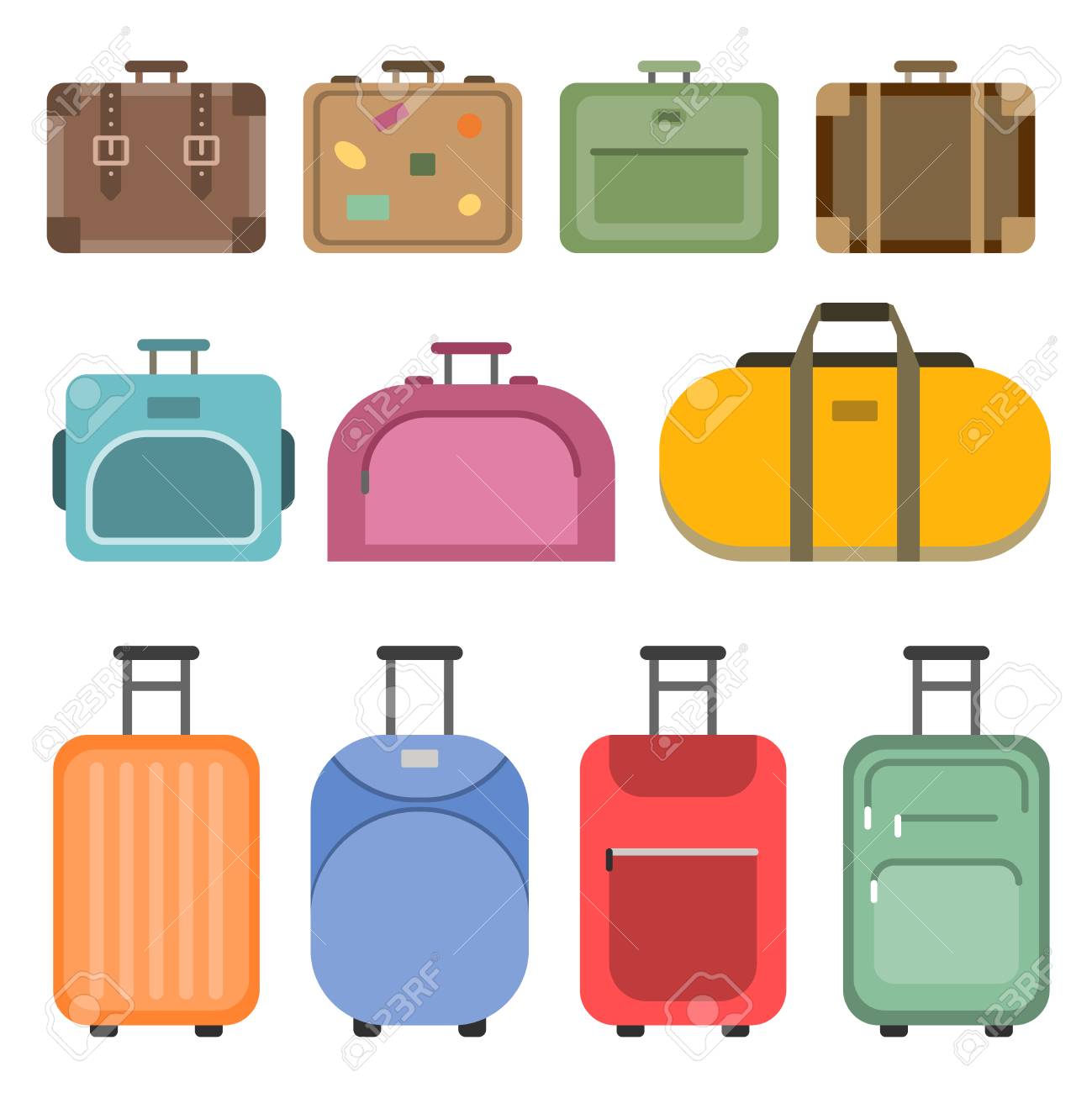 colorful luggage bags
