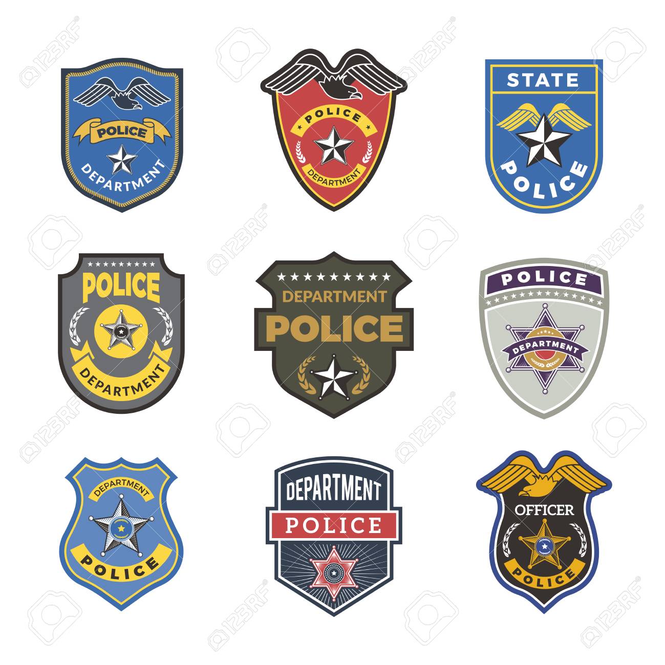 police badges security signs
