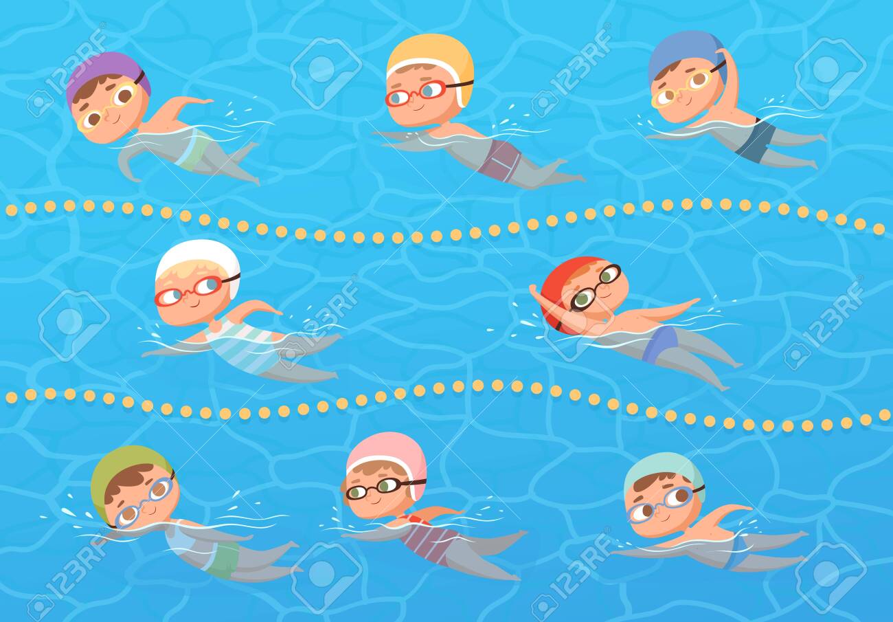 Kids In Water Pool Children Sport Education Swimming Lesson Royalty Free Cliparts Vectors And Stock Illustration Image 139288969 kids in water pool children sport education swimming lesson