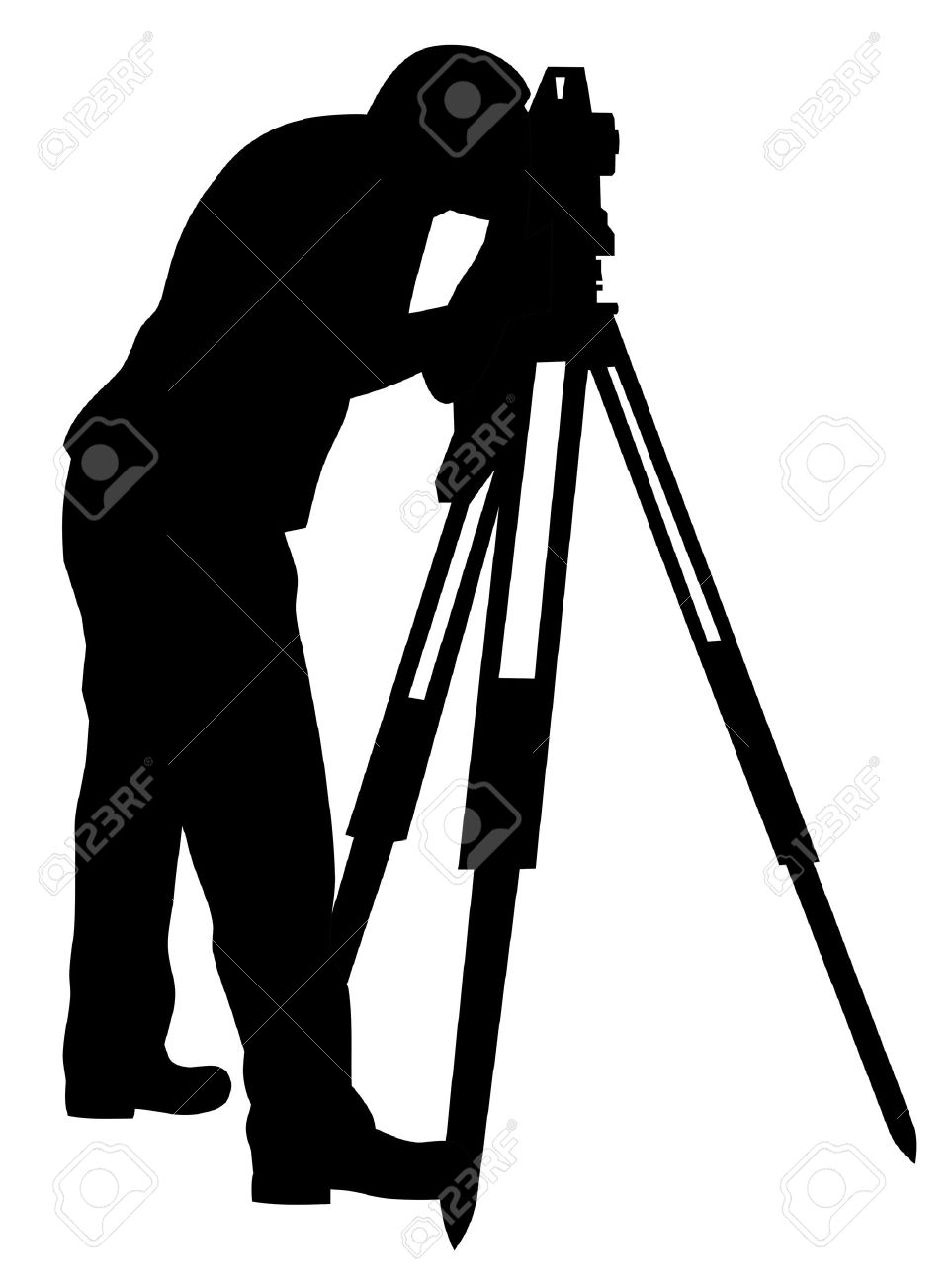 土地家屋調査士シルエットの抽象的なベクトル イラスト のイラスト素材 ベクタ Image