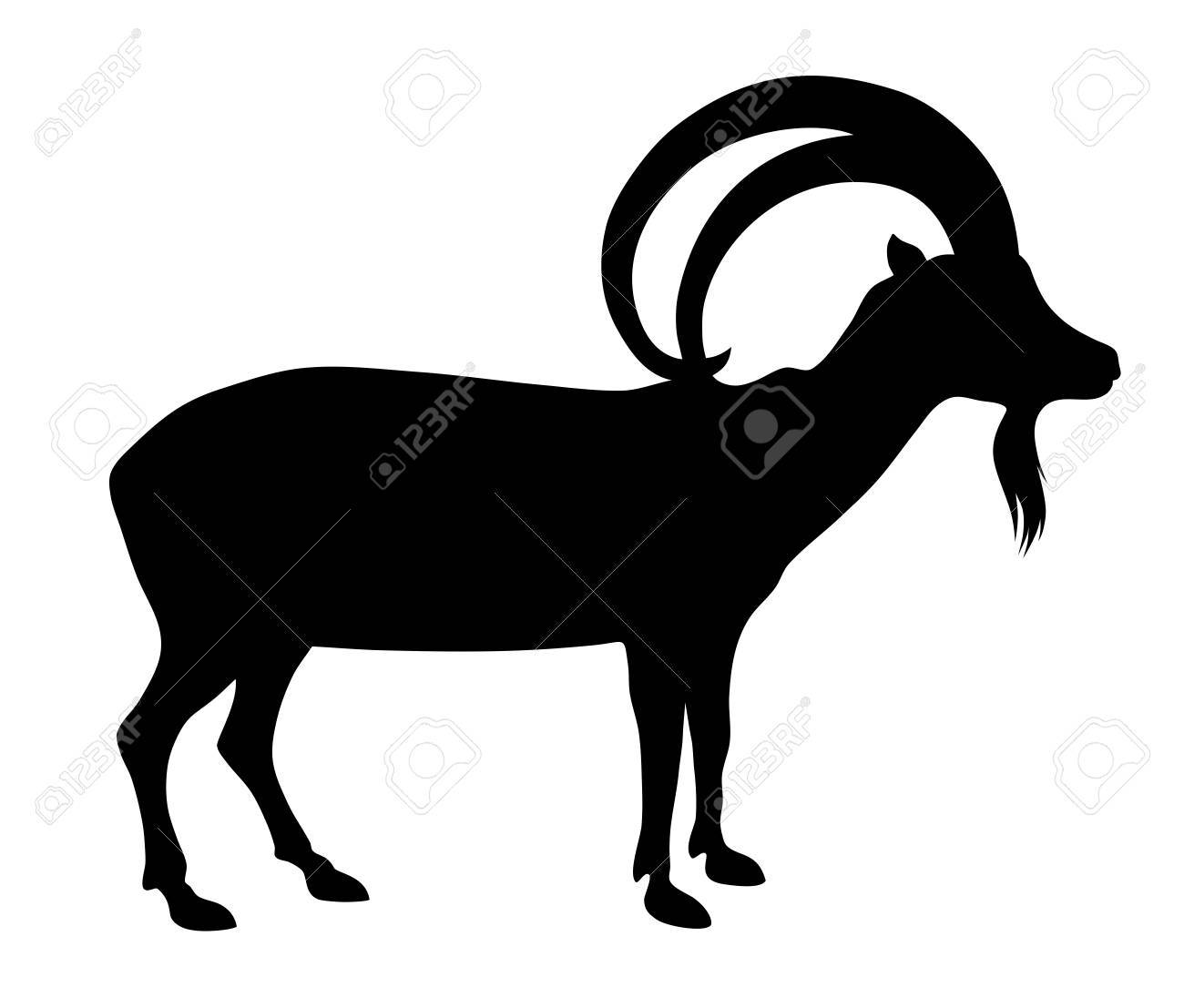 野生のヤギのシルエットのベクター イラスト のイラスト素材 ベクタ Image
