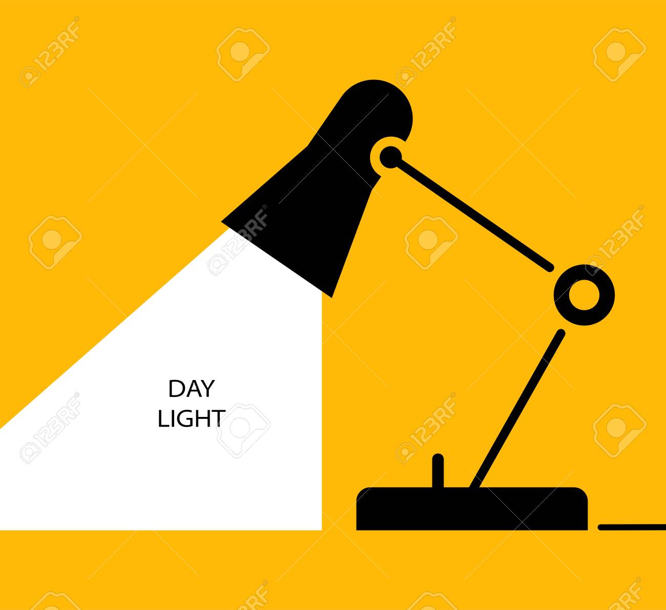 Day Light. Flat Linear Design.Table Office Lamp. Desktop Table office lamp. Desktop electric. Vector illustration