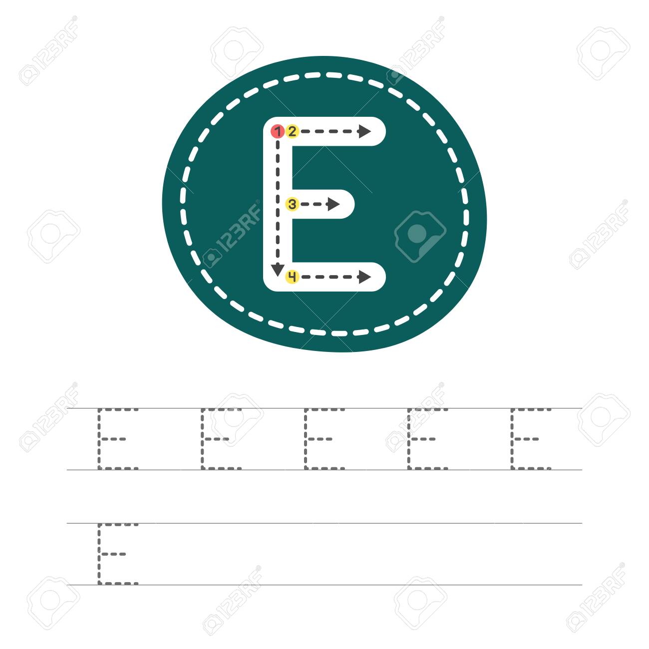 Learning To Write A Letter - E. A Practical Sheet From A Set Of