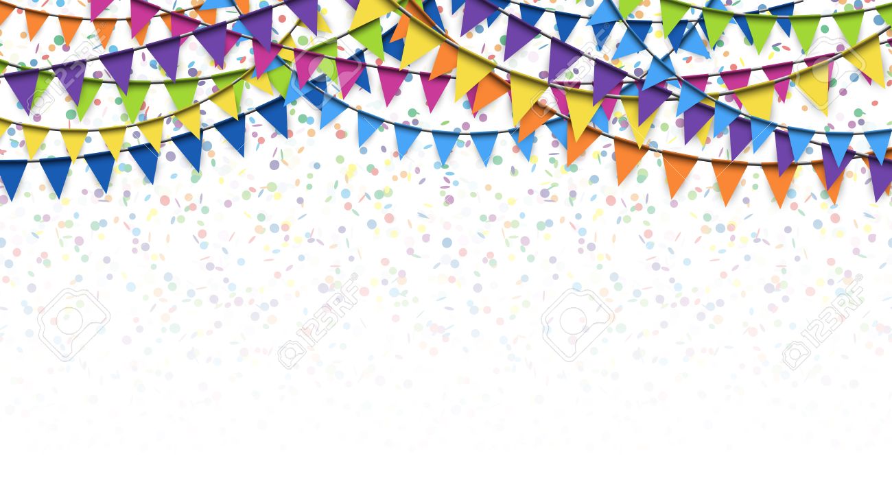 colored garlands and confetti background for party or festival usage - 52231776 colored garlands and confetti background for party or festival usage - 52231776