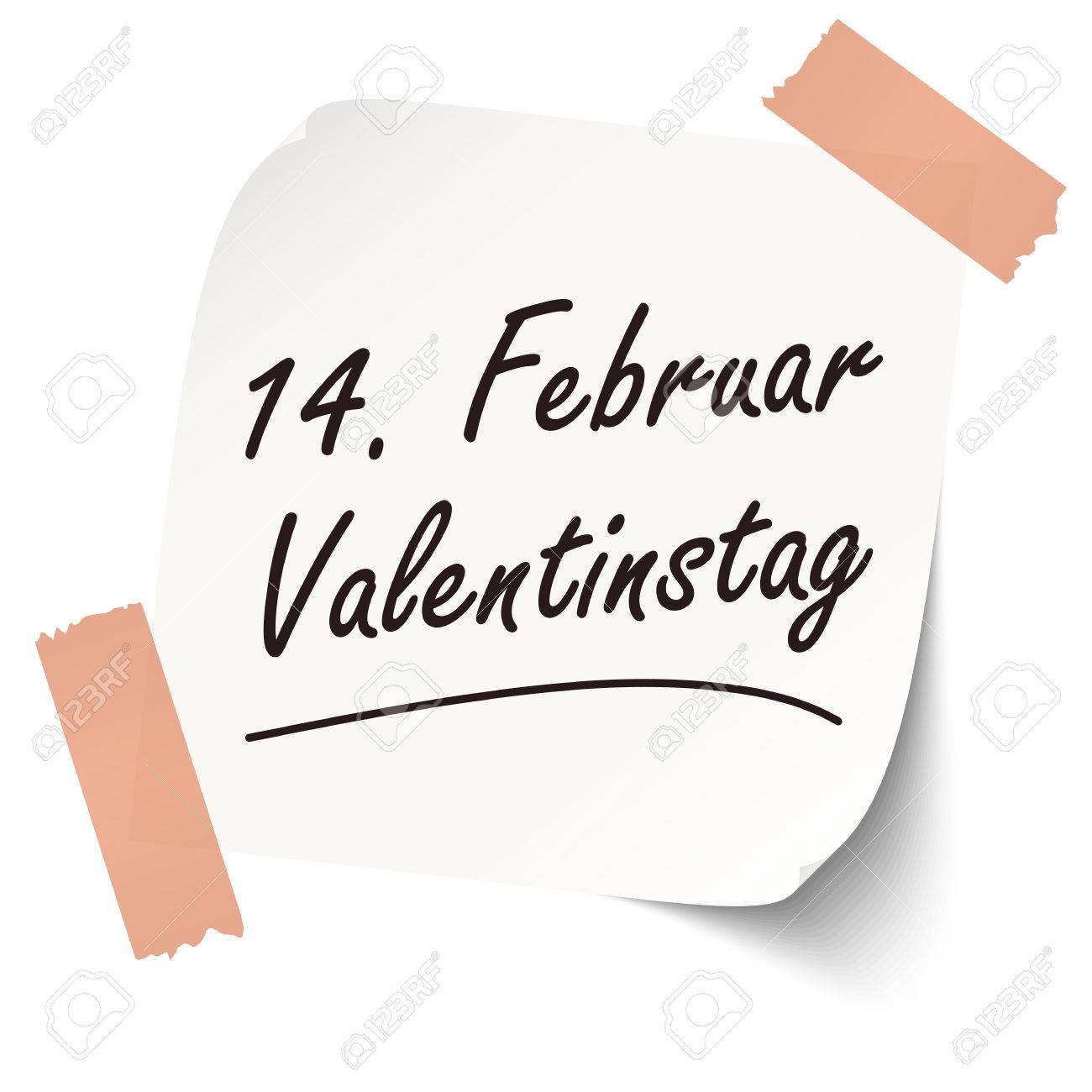 Erinnerung Am 14 Februar Valentinstag Auf Weissem Papier Text Lizenzfrei Nutzbare Vektorgrafiken Clip Arts Illustrationen Image 68428247