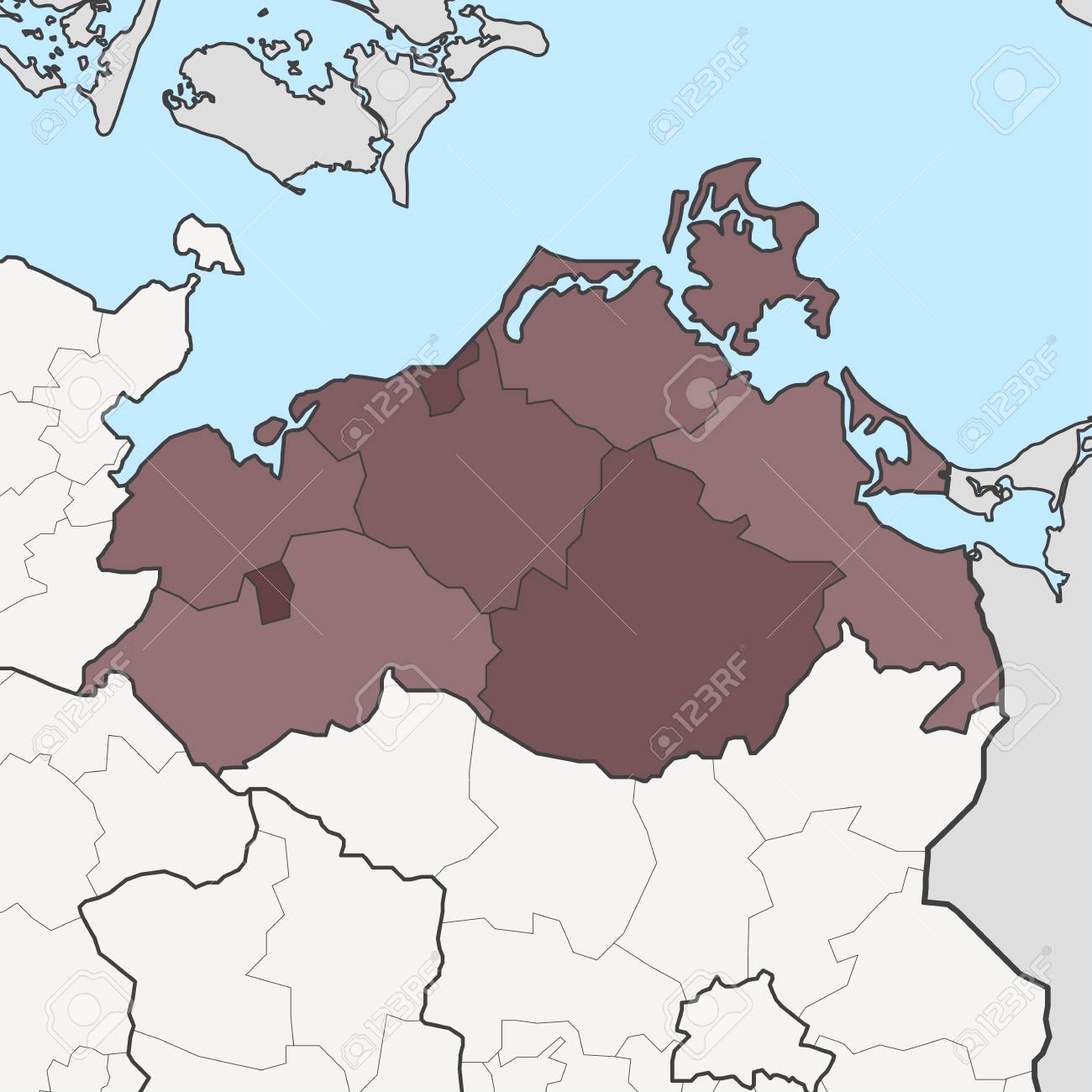 map of germany federal state mecklenburg vorpommern with neighboring federal states stock vector 94812055