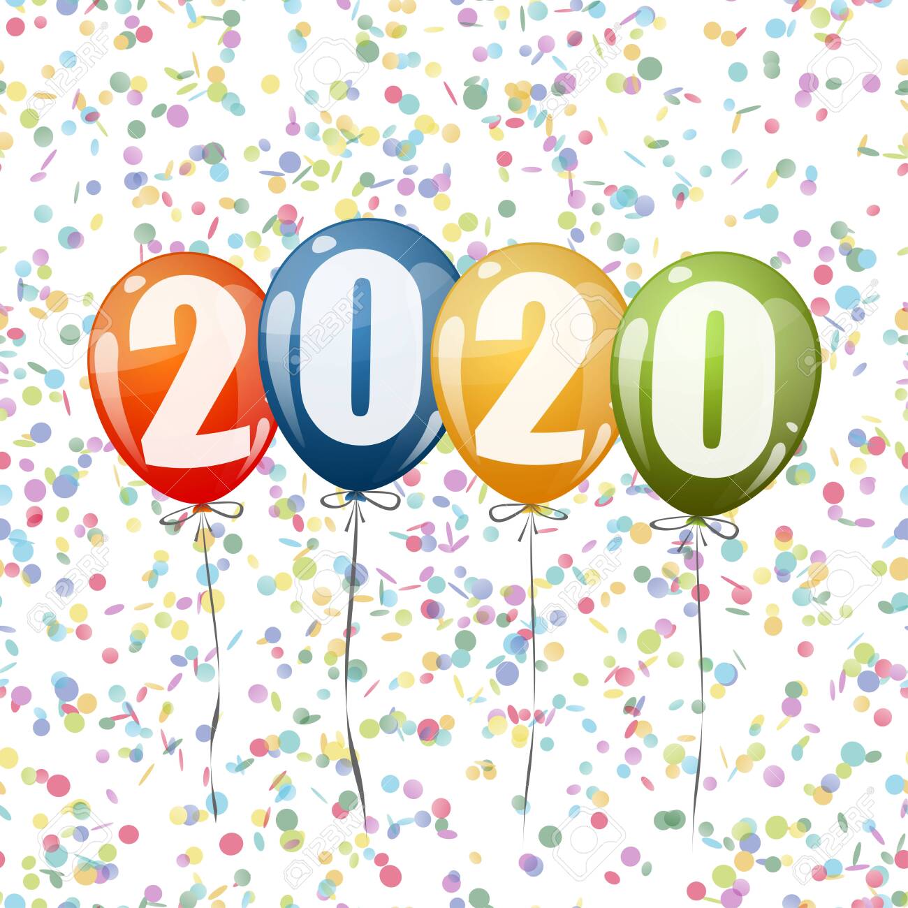 colored number balloons