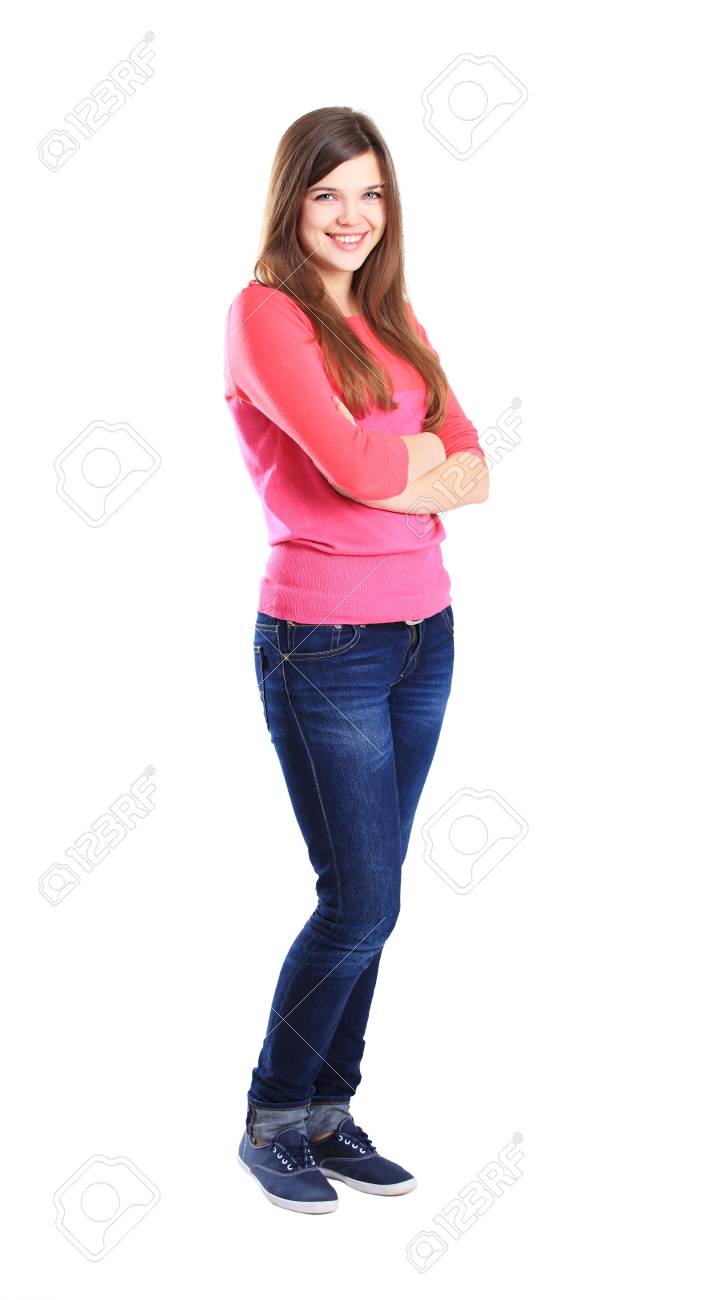 素敵な女子学生笑顔とカメラ目線 の写真素材 画像素材 Image