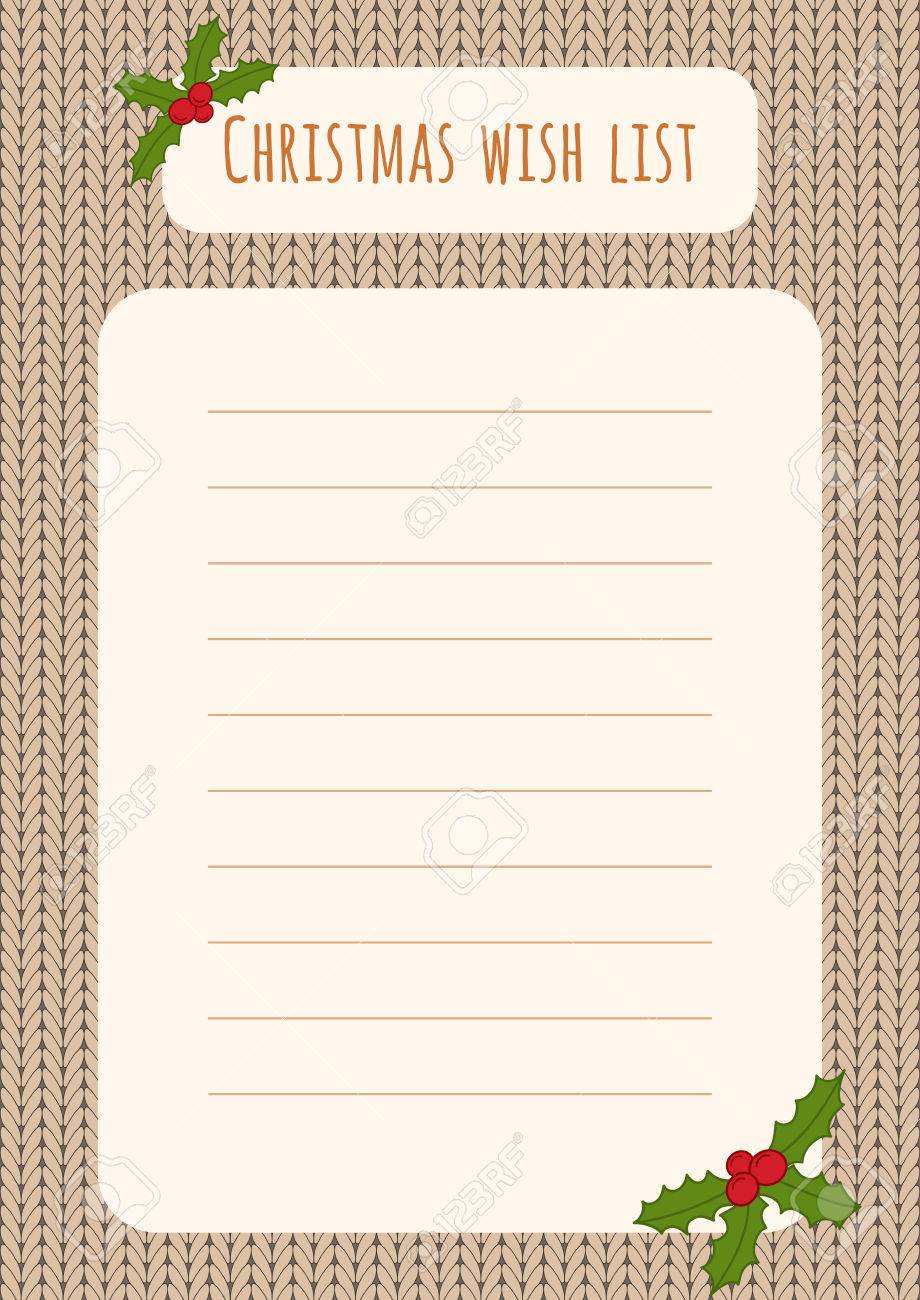 joli modèle de liste de Noël