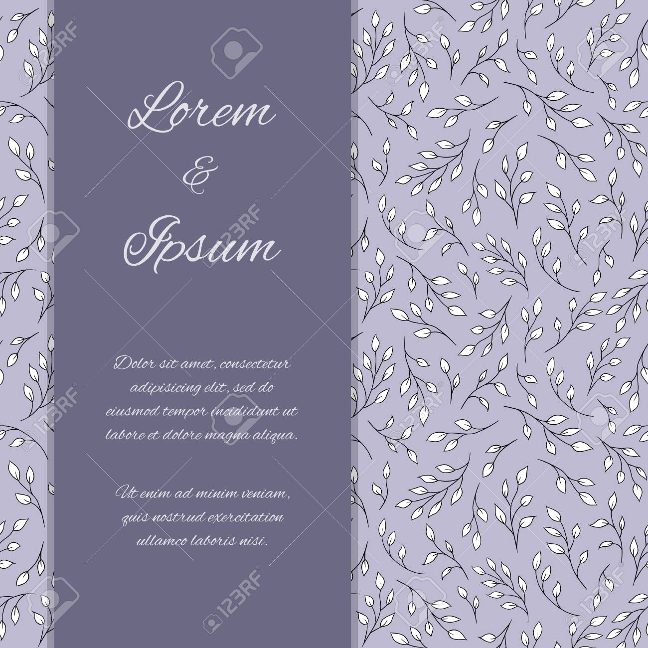 チラシ 招待状 グリーティング カードやプロモーションのデザイン テンプレートです エレガントな木の枝をシームレスな背景は 既にスウォッチのパターン のイラスト素材 ベクタ Image