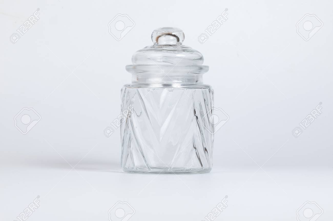 Glass Jar Glass Lid Transparent Decorative Design Stock Photo