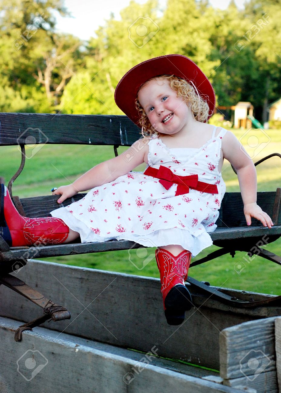 little girl red cowboy boots