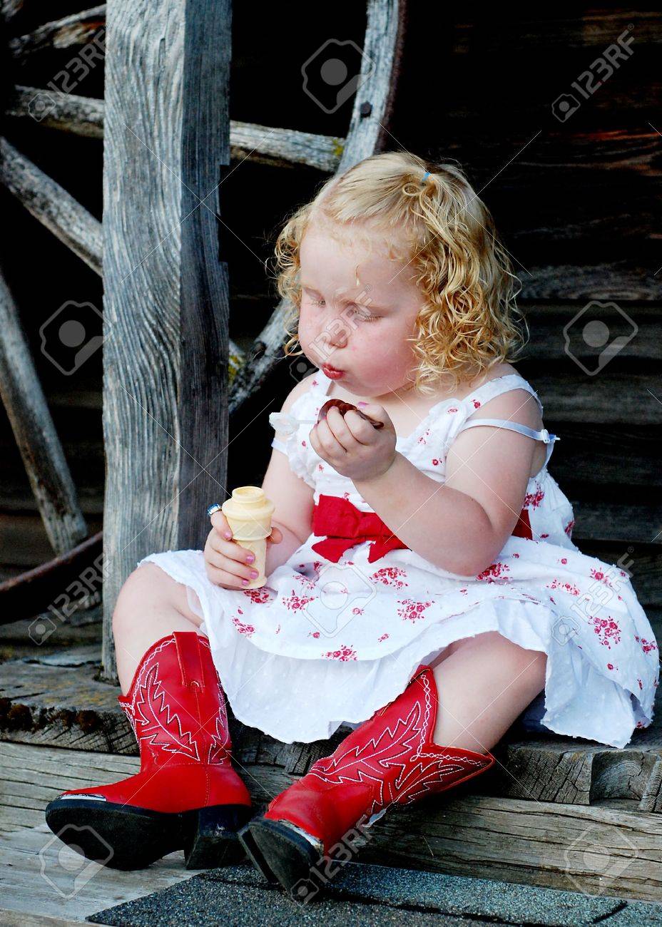 little girl red cowboy boots