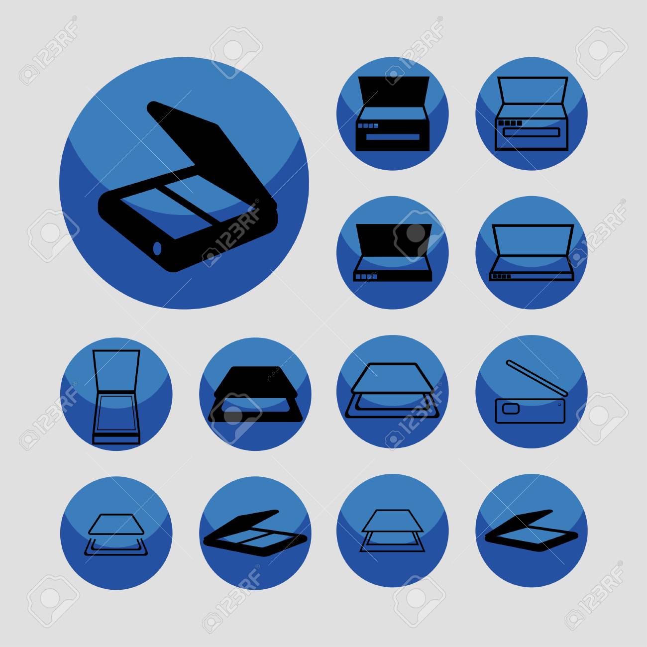 scanners icon set royalty