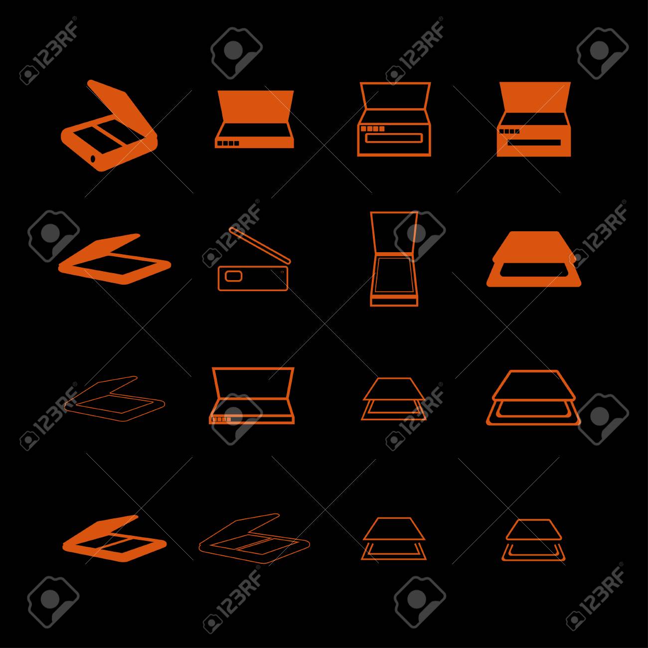 scanners icon set royalty