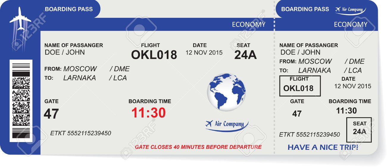 Pattern of airline boarding pass ticket with QR2 code. Concept of travel, journey or business. Isolated on white. Vector illustration - 51940137 Pattern of airline boarding pass ticket with QR2 code. Concept of travel, journey or business. Isolated on white. Vector illustration - 51940137