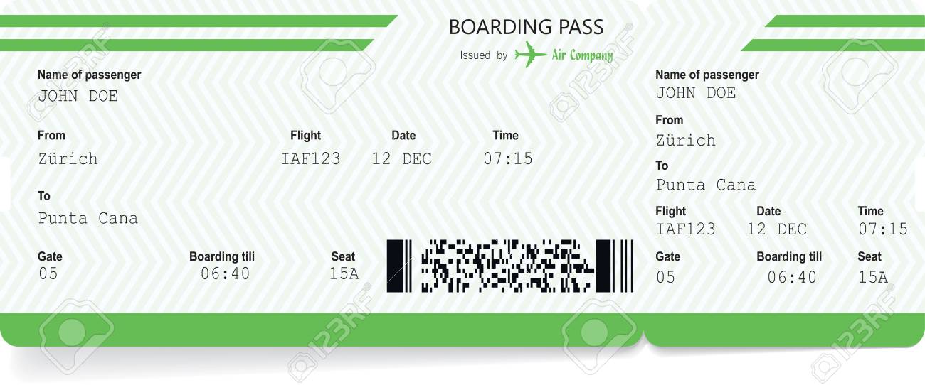 Flugticket Leer Grune Bordkarte Lizenzfrei Nutzbare Vektorgrafiken Clip Arts Illustrationen Image 99081996