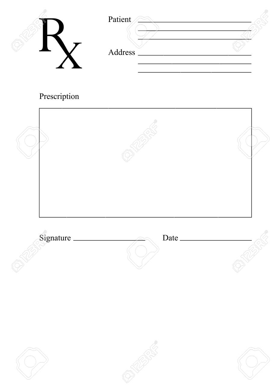 Blank Rx Prescription Form. Medical Concept. Vector Illustration In Blank Prescription Form Template