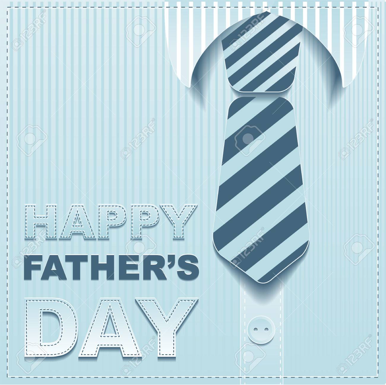striped tie on a background of the shirt template greeting card