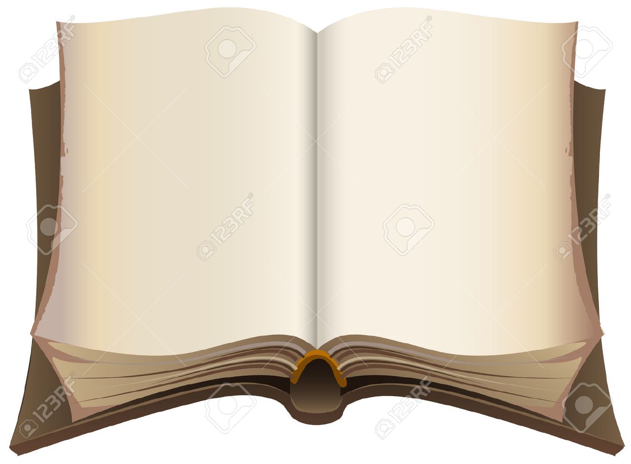 茶色の古い本を開きます。ベクトル形式の隔離された図のイラスト素材