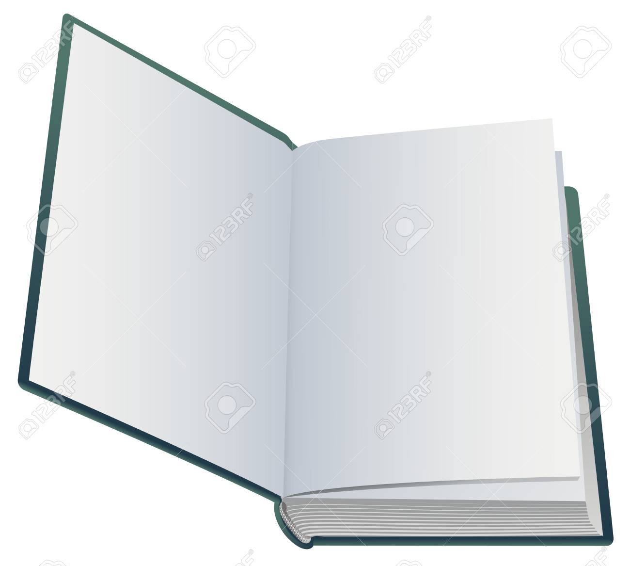 first blank page of open book isolated on white vector illustration book first page
