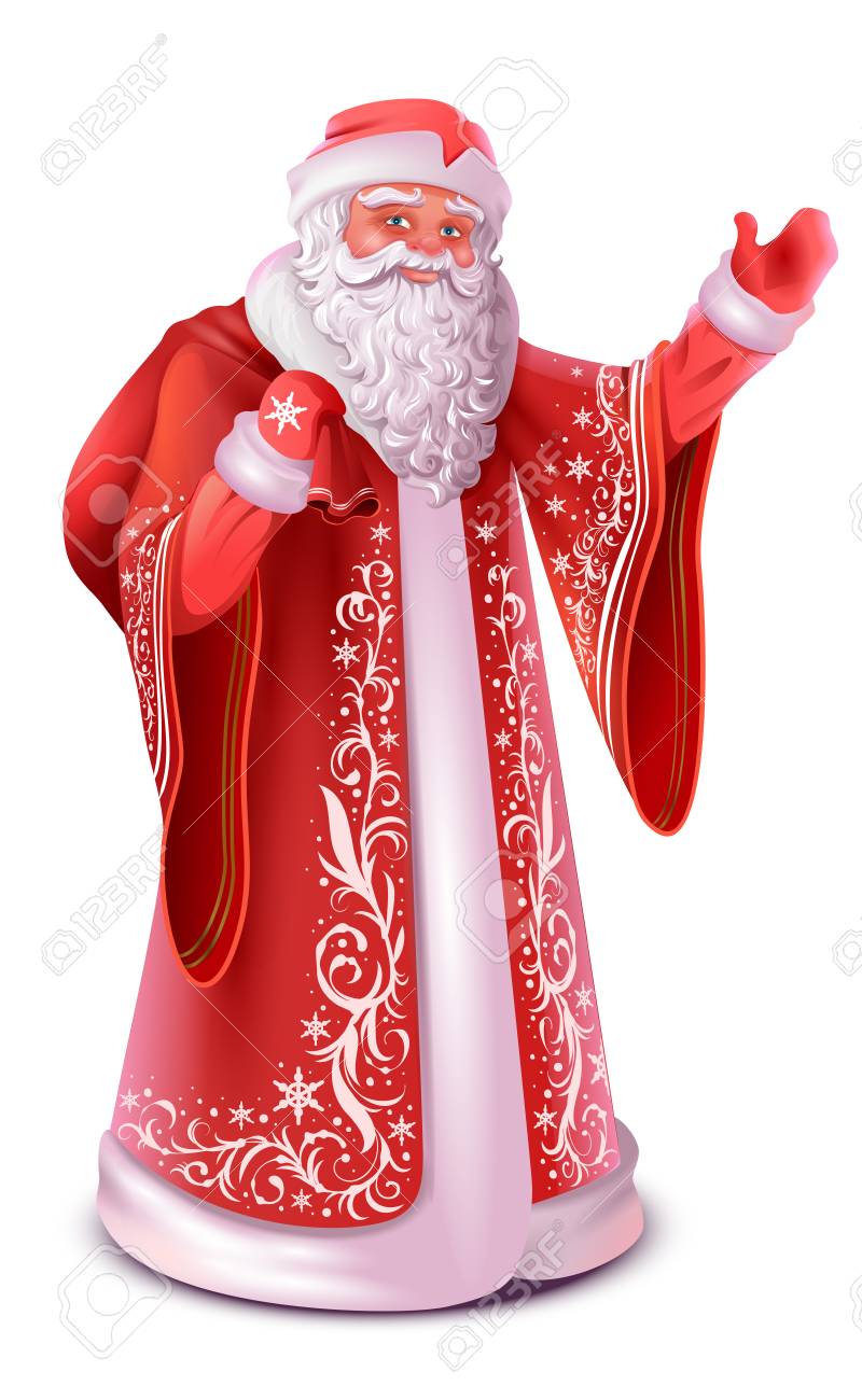 赤いロシアのサンタ クロースは振っている手の挨拶を行います クリスマスのグリーティング カードのための白いベクトル漫画イラストを分離 のイラスト素材 ベクタ Image 赤いロシアのサンタ クロースは振っている手の挨拶を行います クリスマスのグリーティング カードのための白いベクトル漫画イラストを分離 のイラスト素材 ベクタ Image
