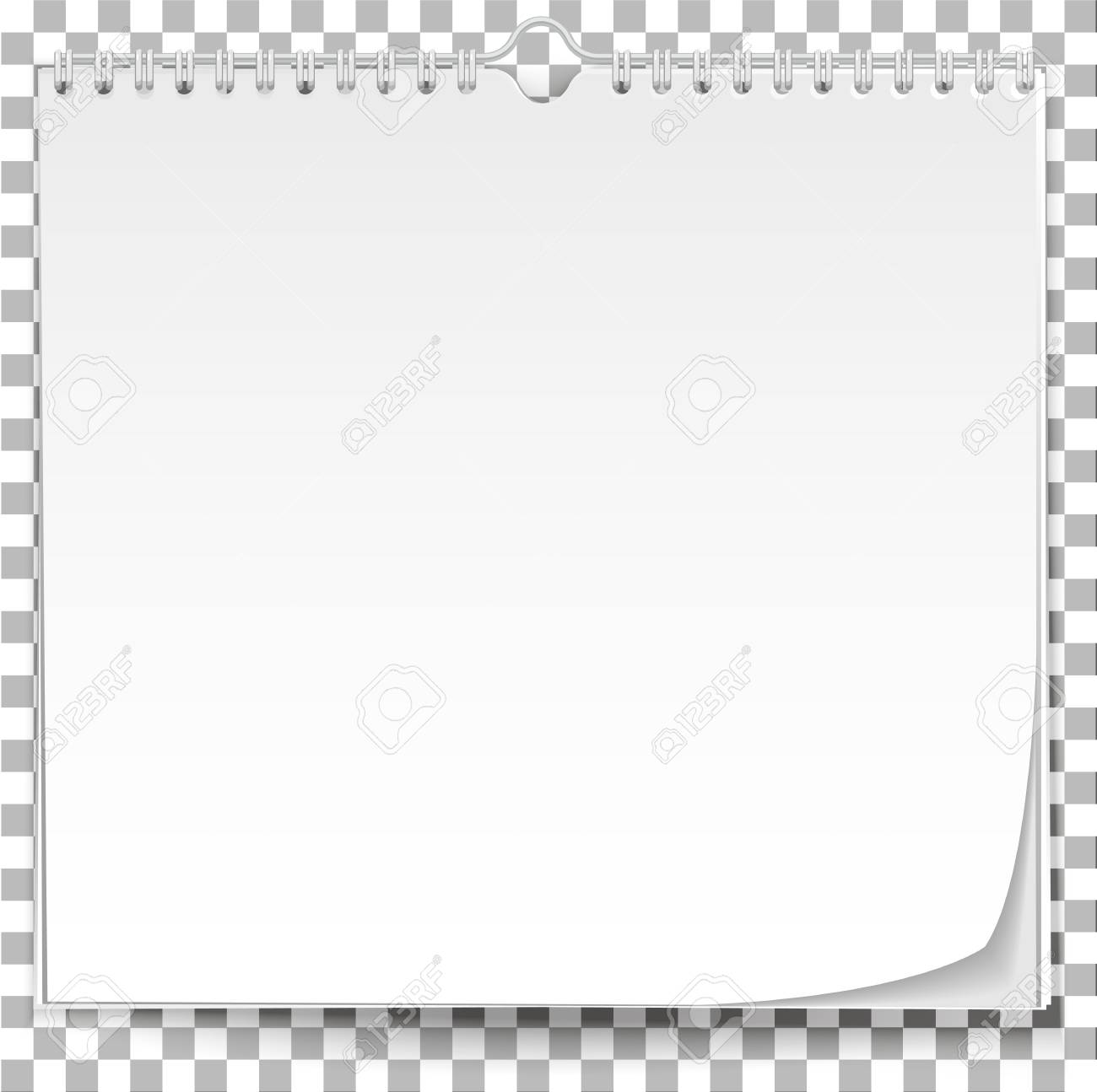 White Wall Calendar Template On Transparent Background, Vector  Illustration. Royalty Free SVG, Cliparts, Vectors, and Stock Illustration.  Image 89591213.