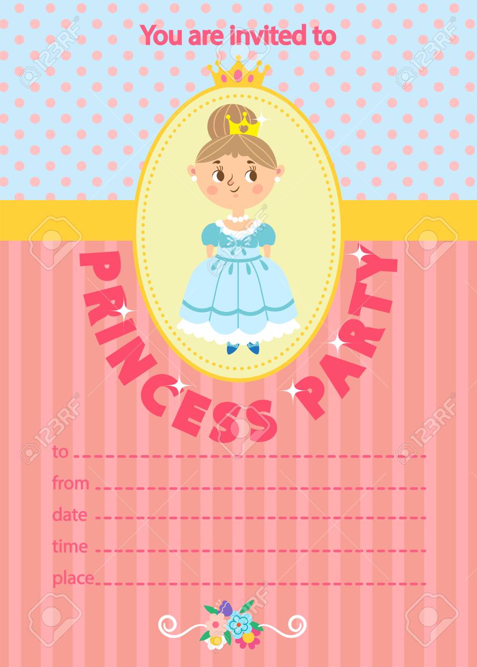 princess birthday party invitation template card kids fun in princess birthday party invitations template